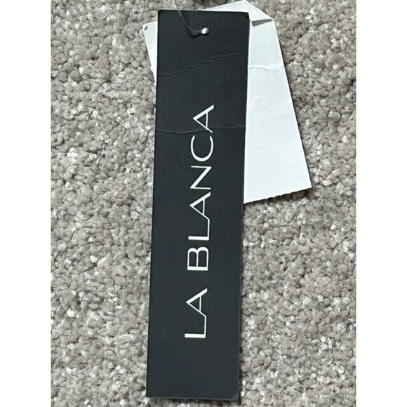 La Blanca Bikini Bottom 14 Swim Resort Coastal Chic Abstract Wave Ruched Classic - Picture 8 of 9